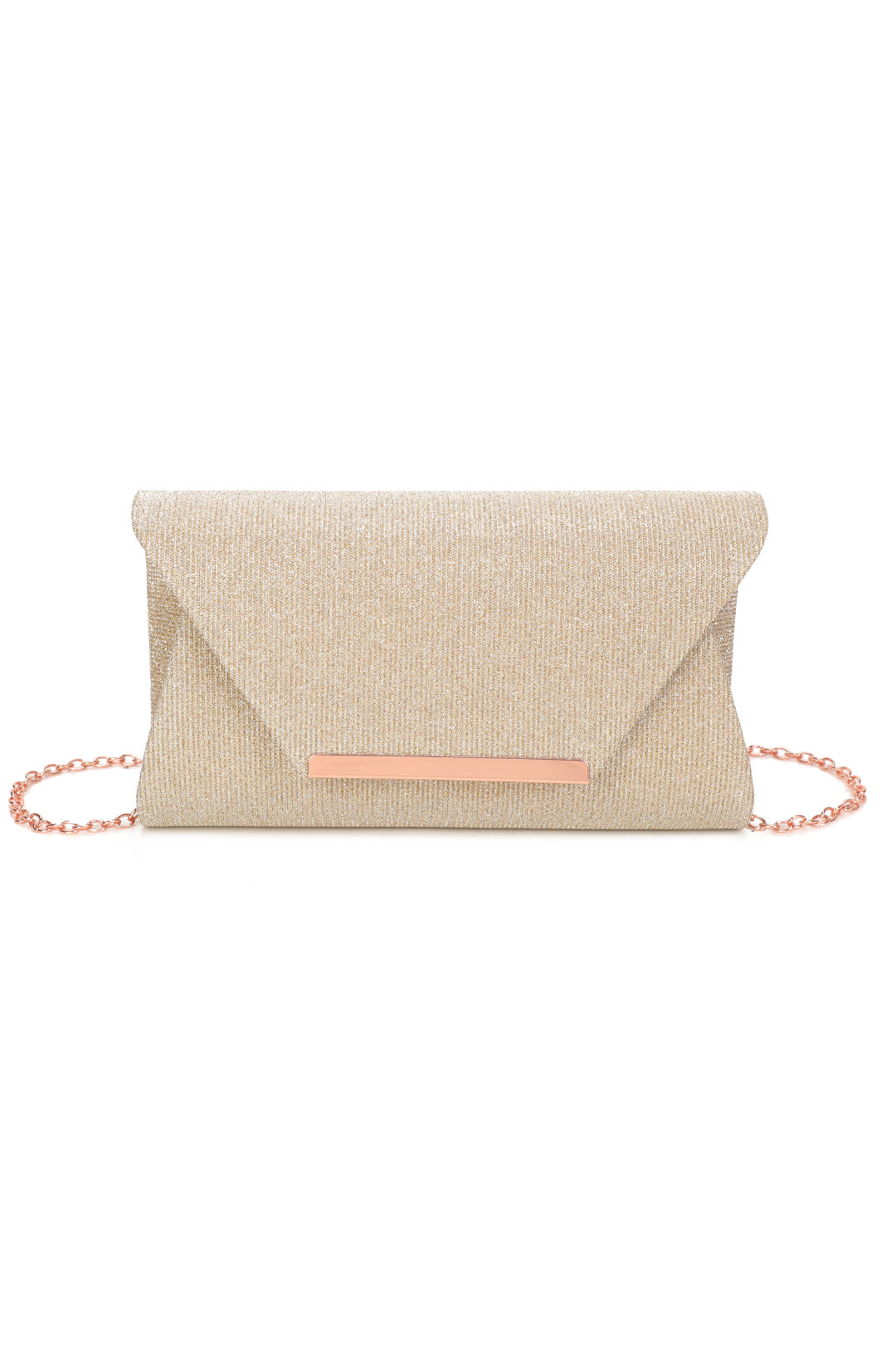 Iskaya Satin Fold Over Glittering Clutch Bag - RZ2511