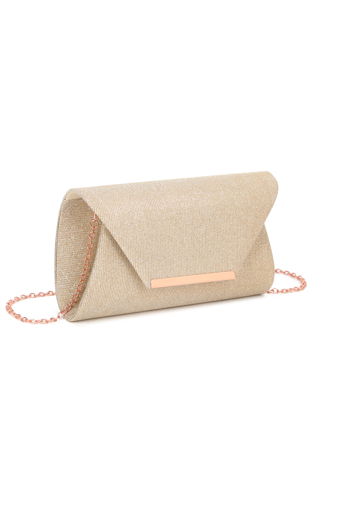 Iskaya Satin Fold Over Glittering Clutch Bag - RZ2511