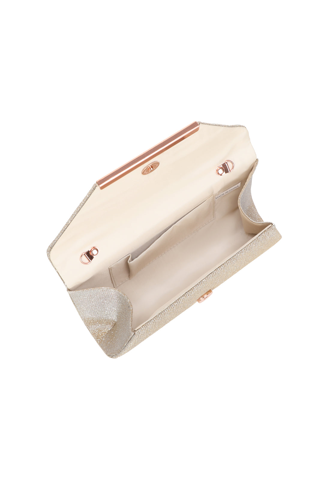 Iskaya Satin Fold Over Glittering Clutch Bag - RZ2511