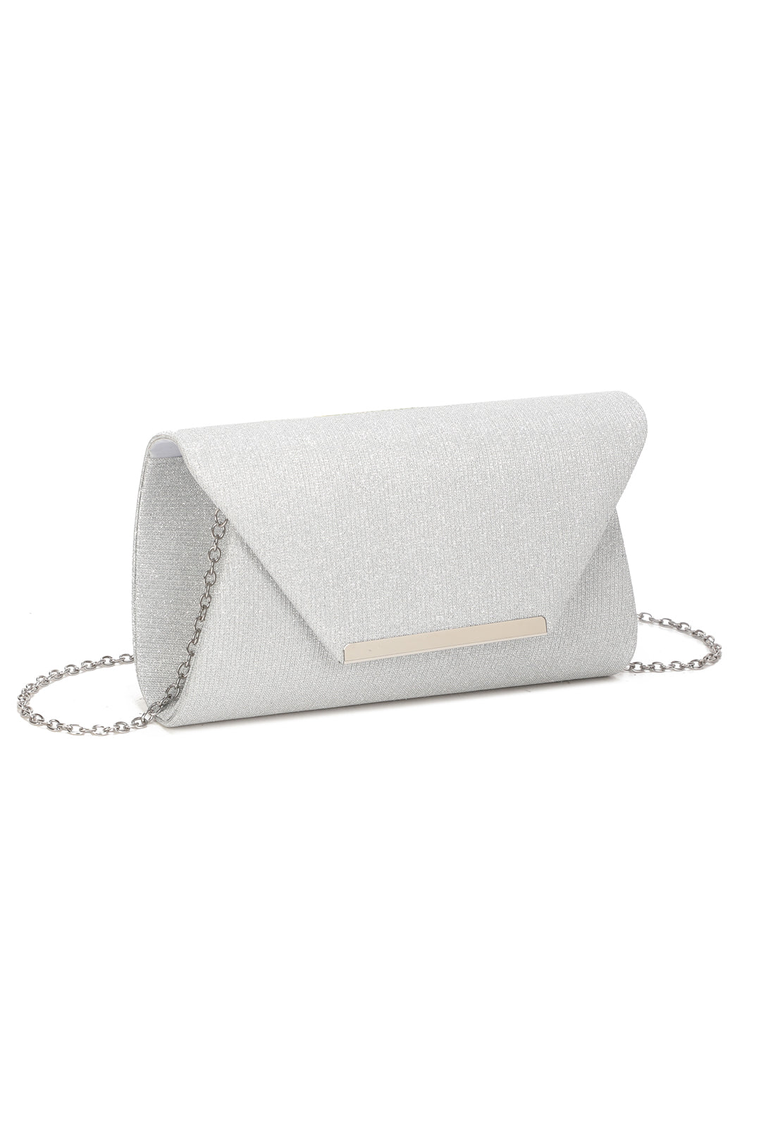 Iskaya Satin Fold Over Glittering Clutch Bag - RZ2511