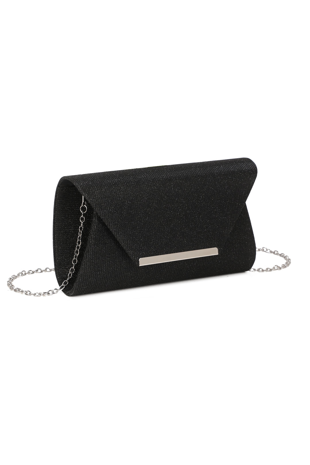 Iskaya Satin Fold Over Glittering Clutch Bag - RZ2511