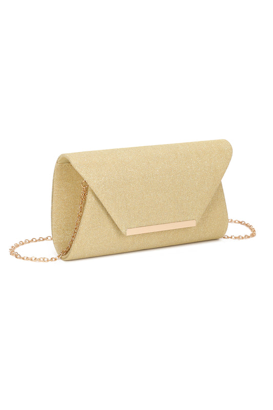 Iskaya Satin Fold Over Glittering Clutch Bag - RZ2511