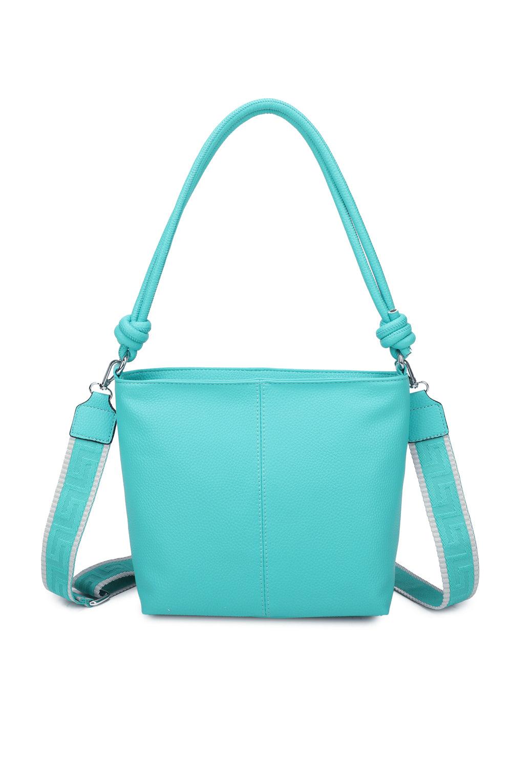 Velora PU Leather Shoulder Hobo Bag with Braided and Canvas Strap - RB241032