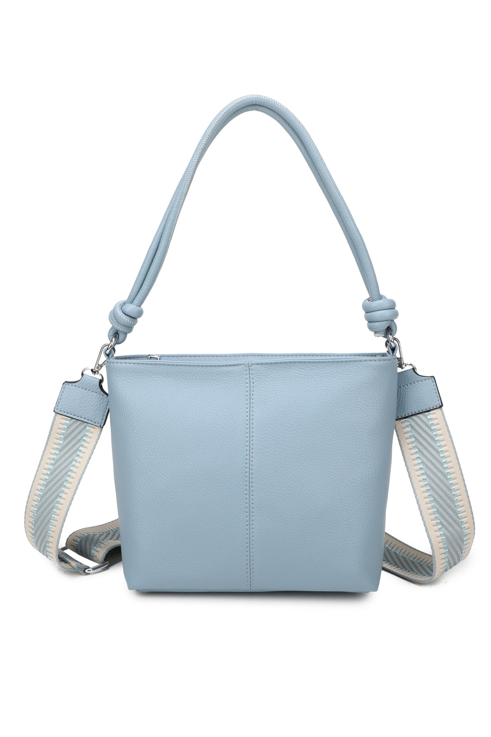 Velora PU Leather Shoulder Hobo Bag with Braided and Canvas Strap - RB241032