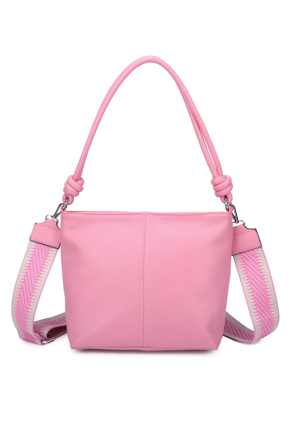 Velora PU Leather Shoulder Hobo Bag with Braided and Canvas Strap - RB241032