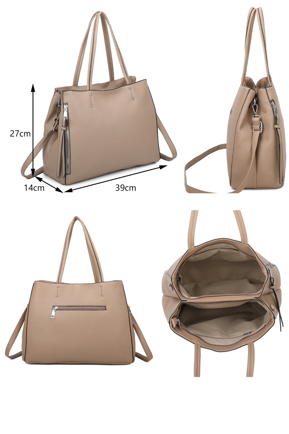 Elara Oversize PU Leather Hobo Shoulder Bag - RB241031