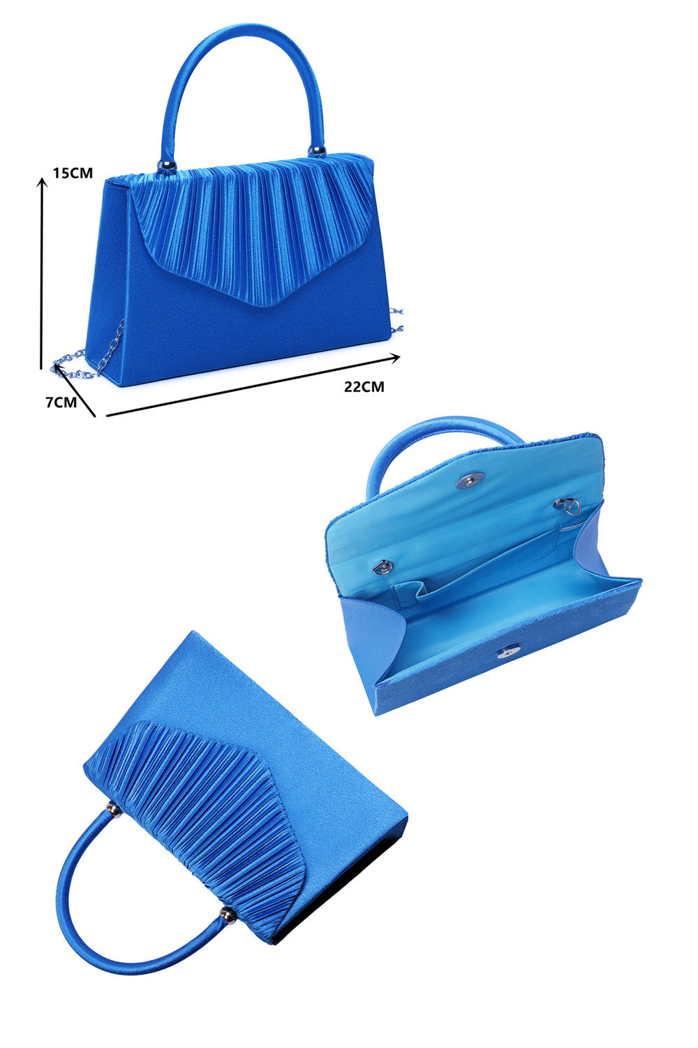 Pleated Elegance Crossbody Clutch Bag - RZ2421