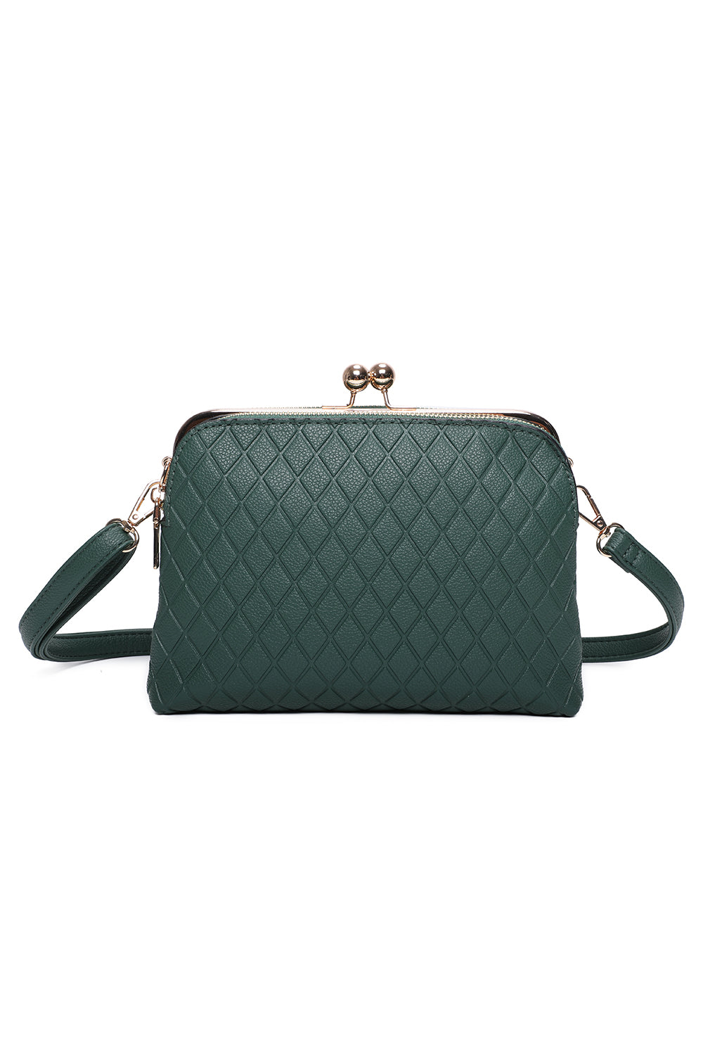 PU Diamond Patterned Shoulder Bag