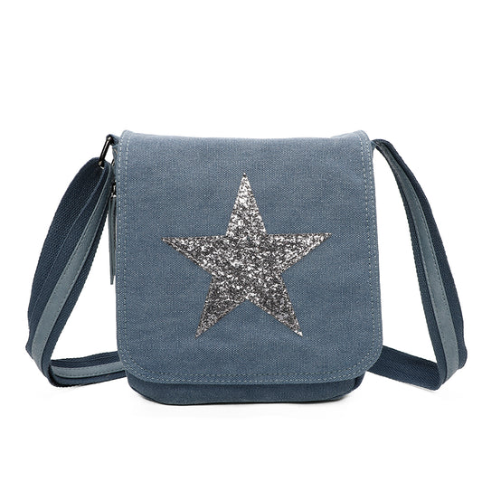 Tassel Flap Star Triple Zip Crossbody Messenger Bag