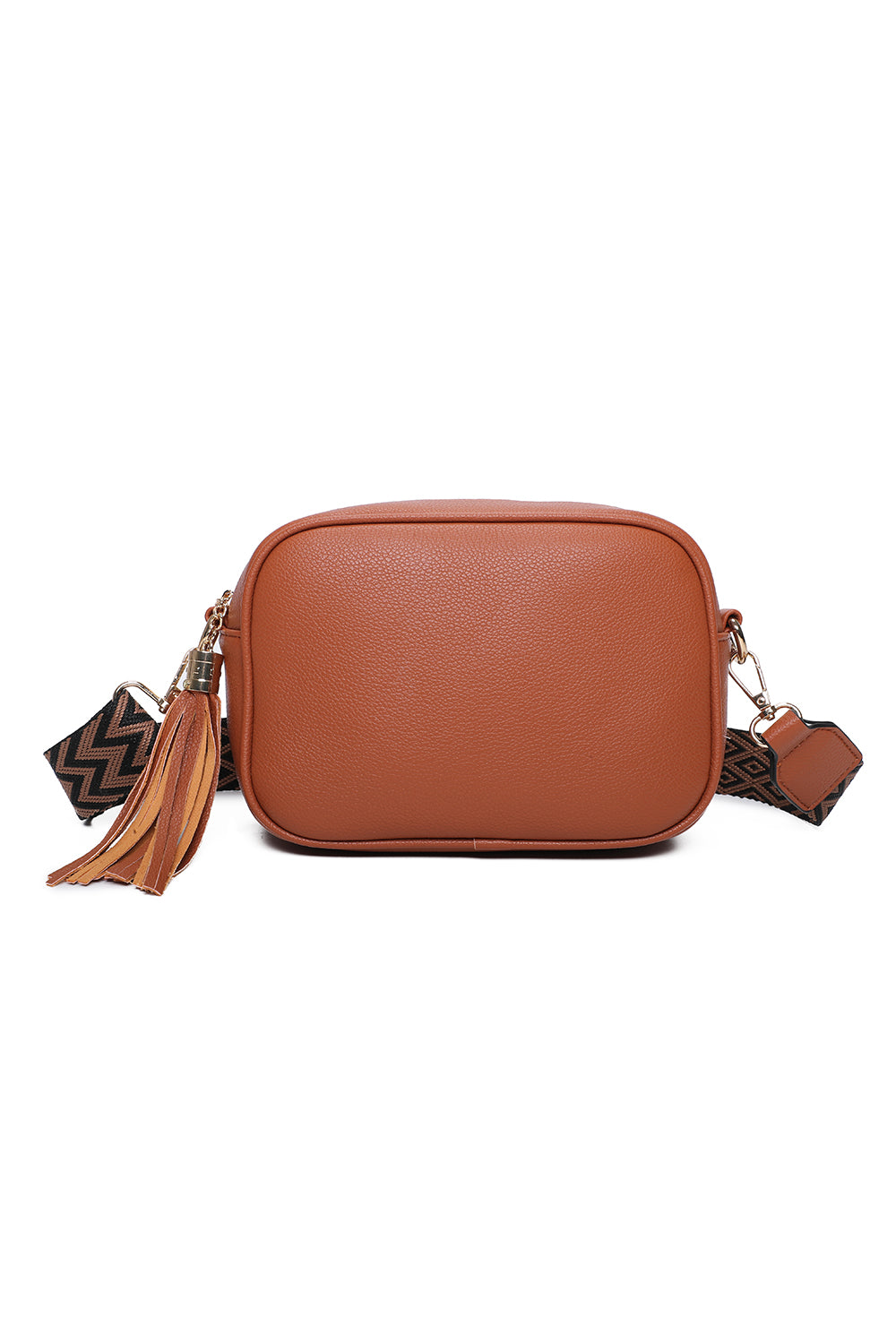 Moka Tassol Zip Crossbody Bag with Canvas Strap