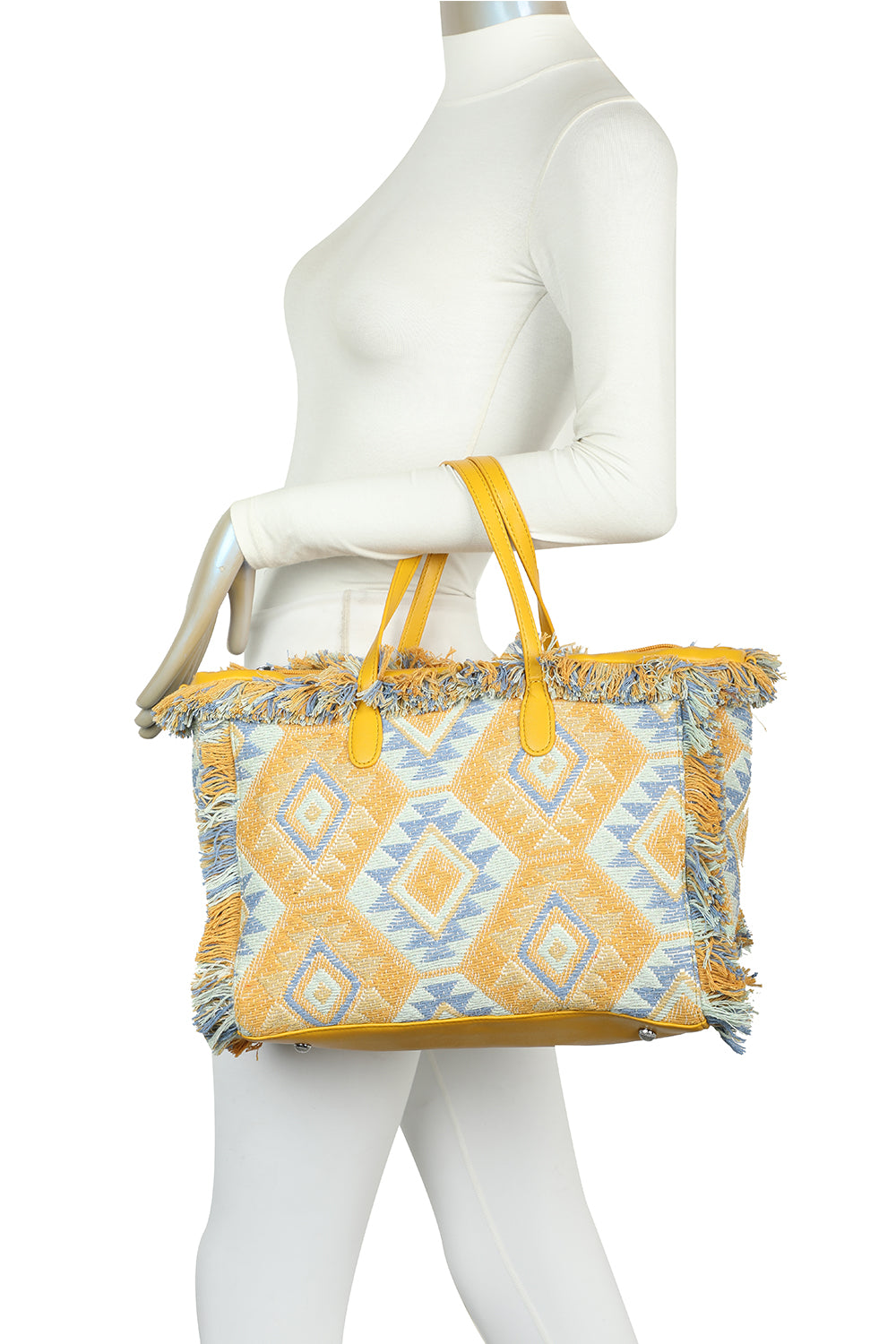 Woven Finish Shoulder Tote Bag