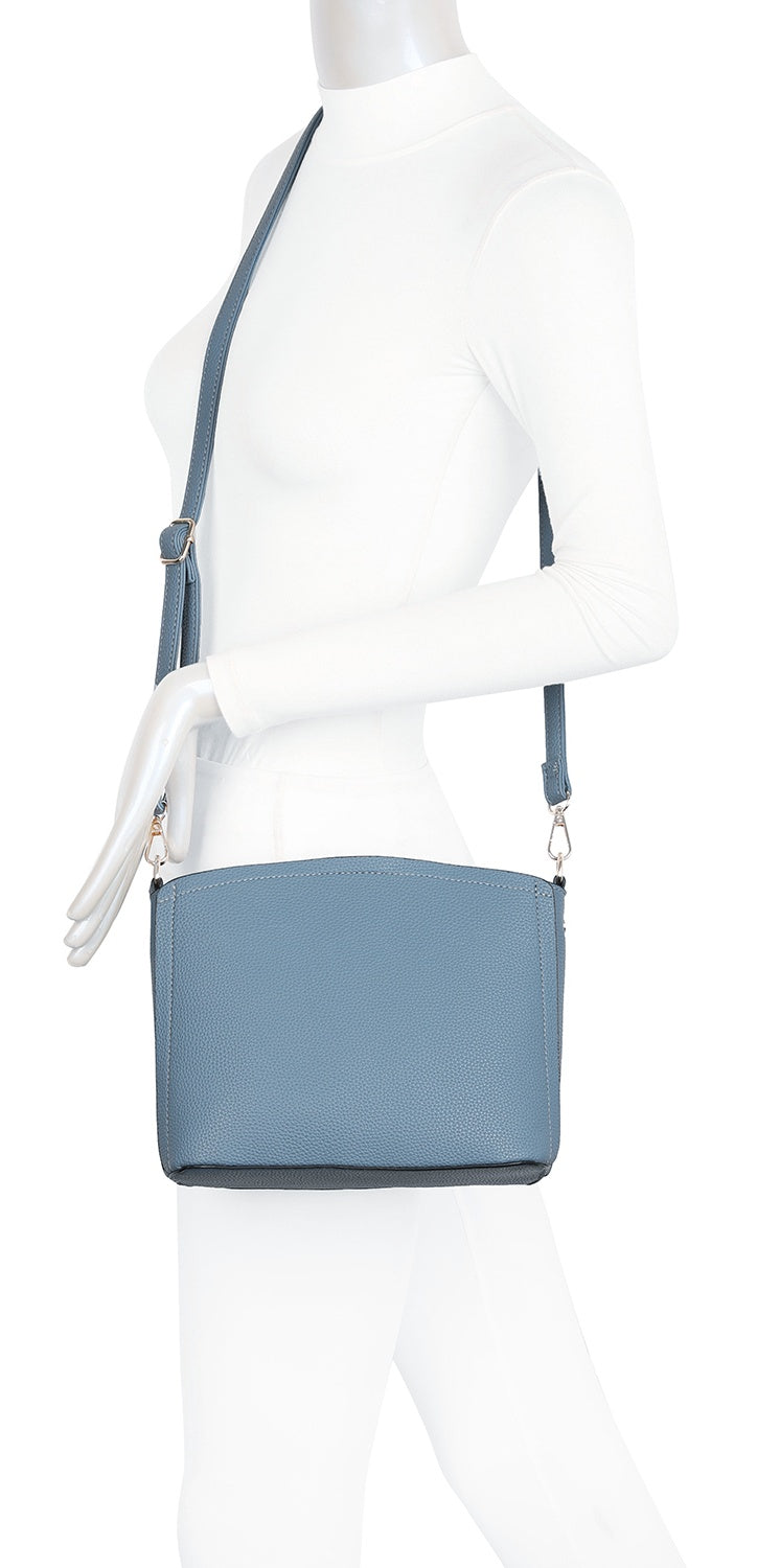 Carey Minimalist PU Leather Crossbody Bag