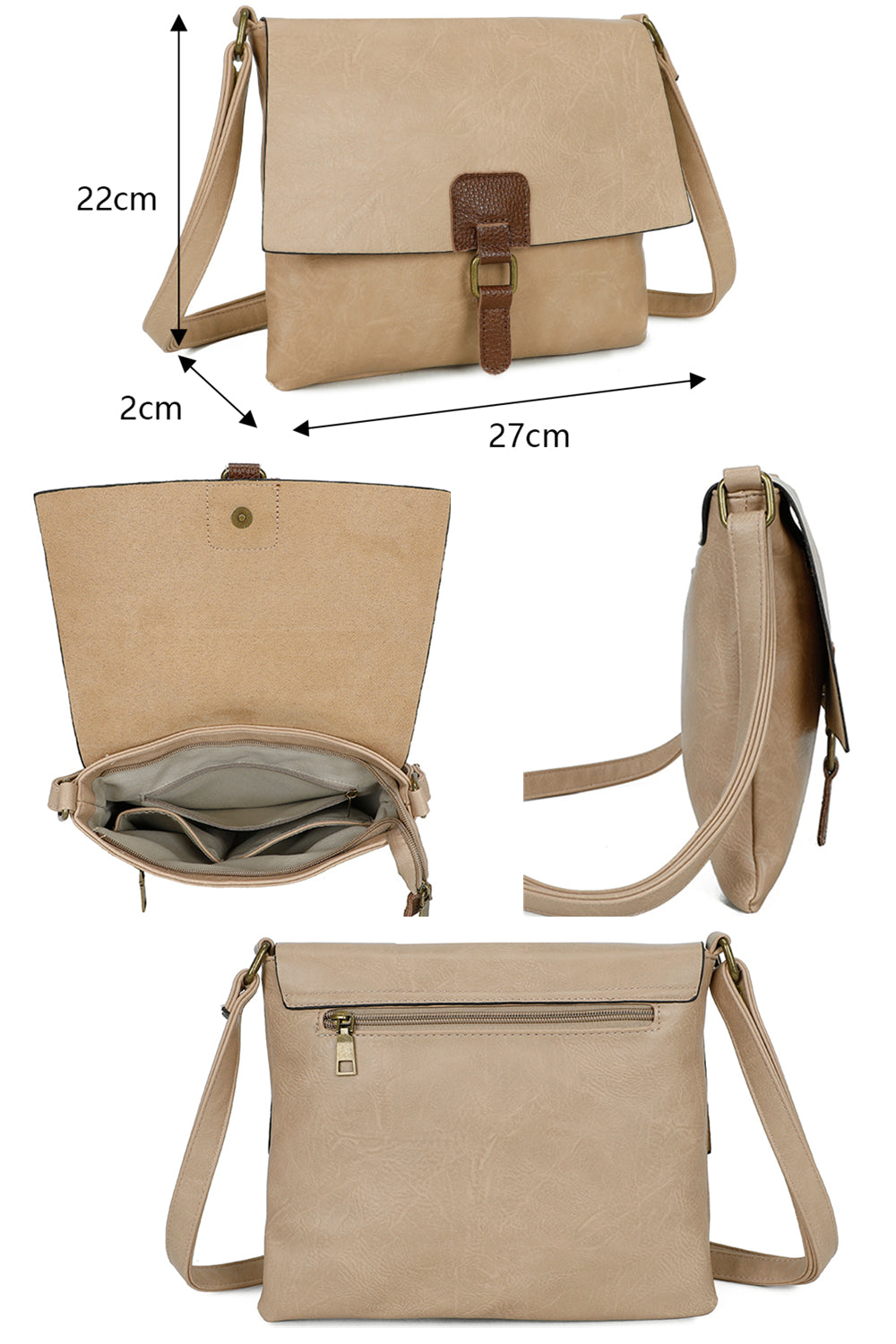 The Maven Crossbody Shoulder Bag With Real Leather Magnet Fastening - RB241022