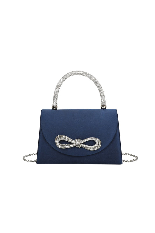 Camila Diamante Ribbon Envelope Style Shoulder Top-Handle Evening Bag - RZ2412