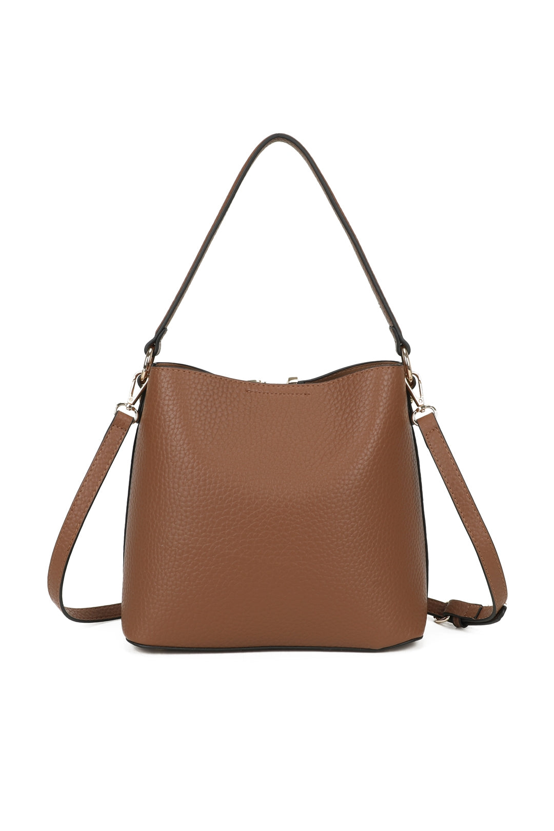 Veloura PU V-shaped Triple Compartments Top-Handle Bag- RB260513