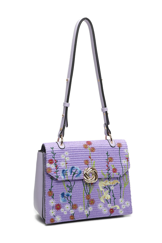 Suya Flower Woven Finish Shoulder Bag