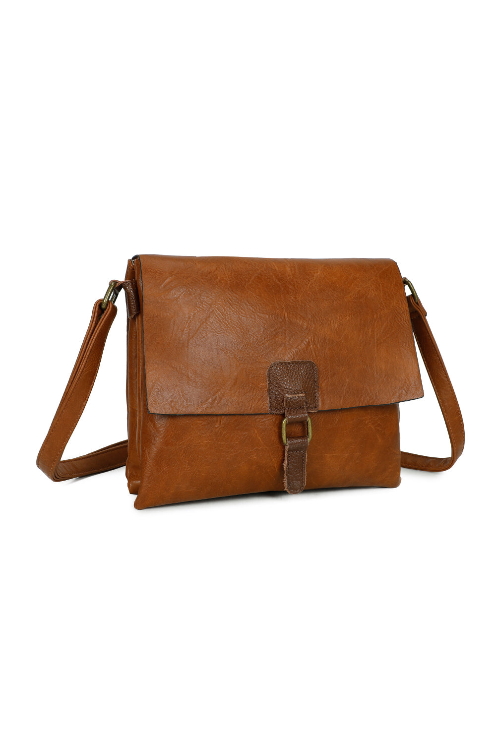 Sienna PU Leather Dual Compartment Crossbody Messenger Bag - RB241021