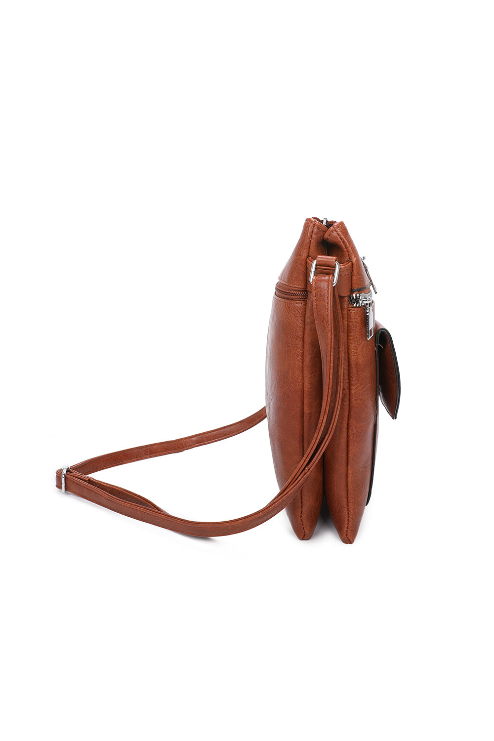 Yon Triple Zipped and One Flapped Pocket Cross Body Bag