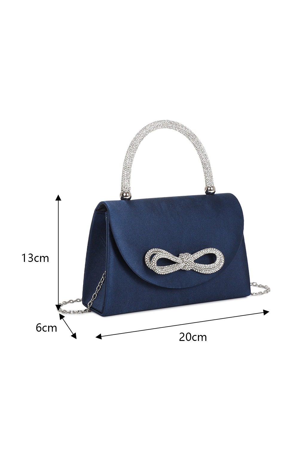 Camila Diamante Ribbon Envelope Style Shoulder Top-Handle Evening Bag - RZ2412