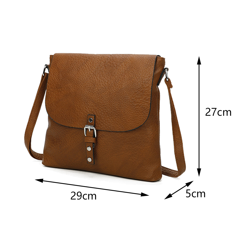 Howell PU Leather Crossbody Messenger Bag - RB220812