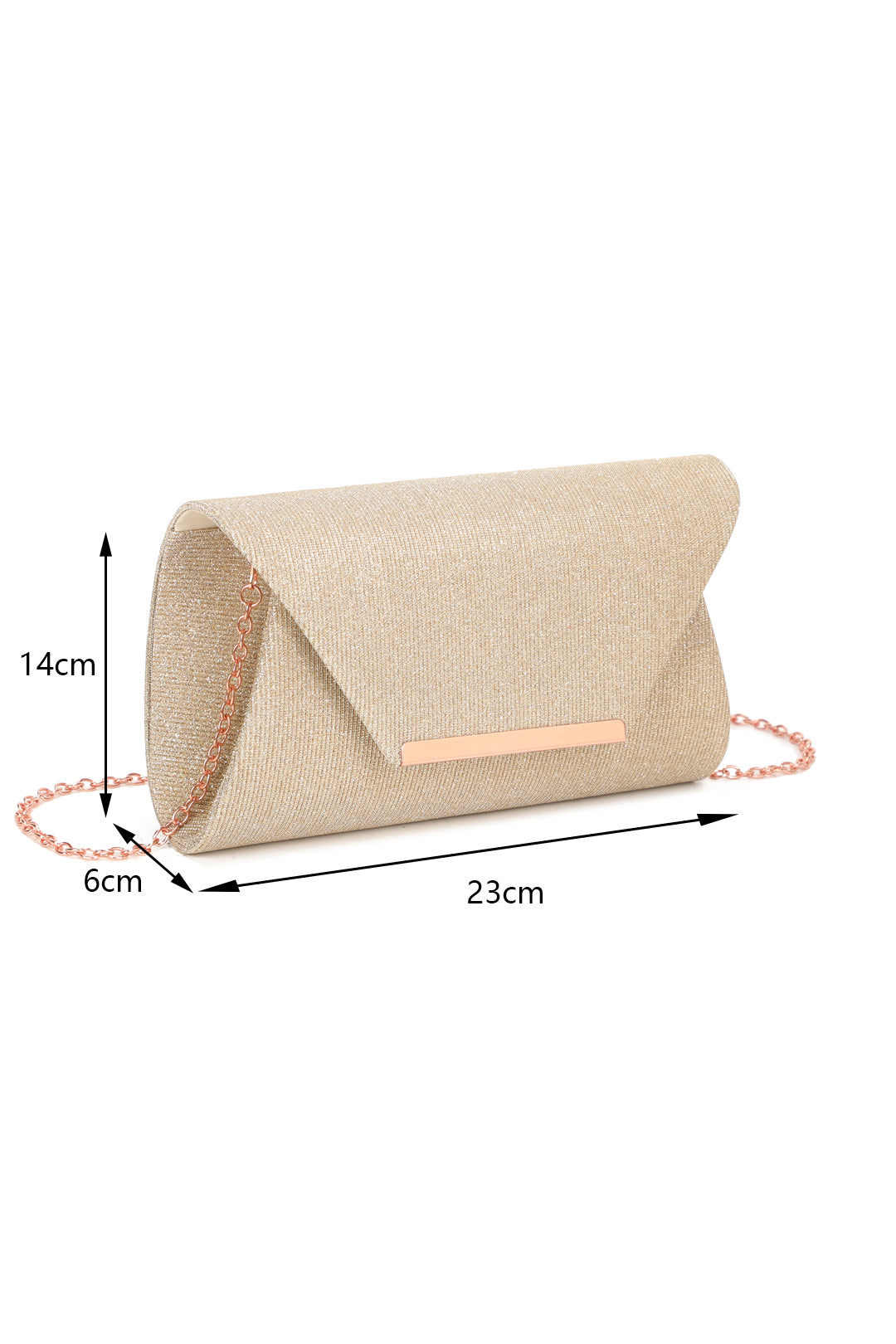 Iskaya Satin Fold Over Glittering Clutch Bag - RZ2511