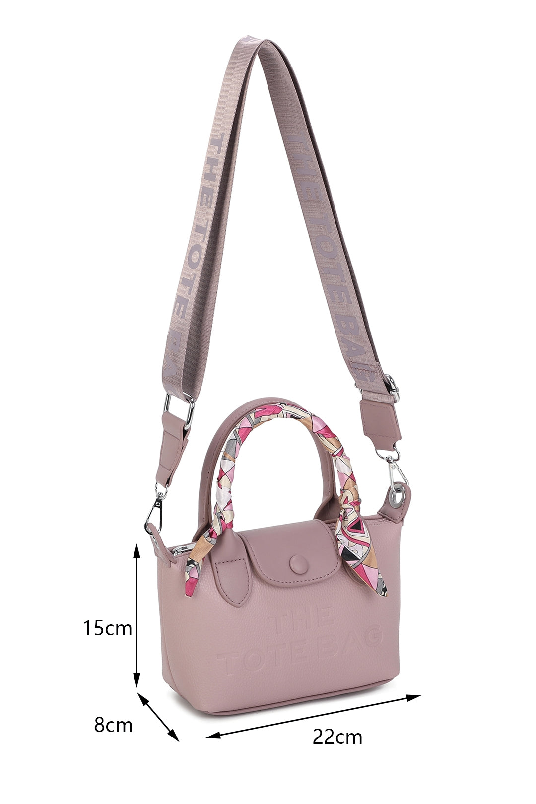 Bronte PU Leather Scarfed Mini Top Handle Tote Bag - RJ260541