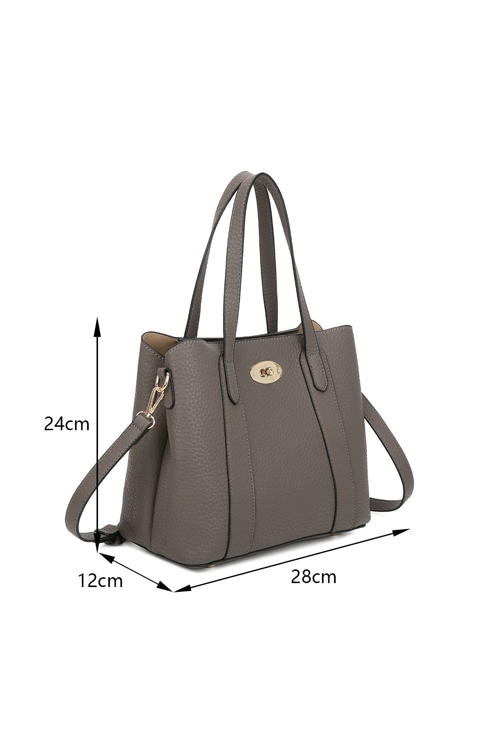 Evoline PU Leather Top Handle HandBag With Extra Removable Strap - RB250469