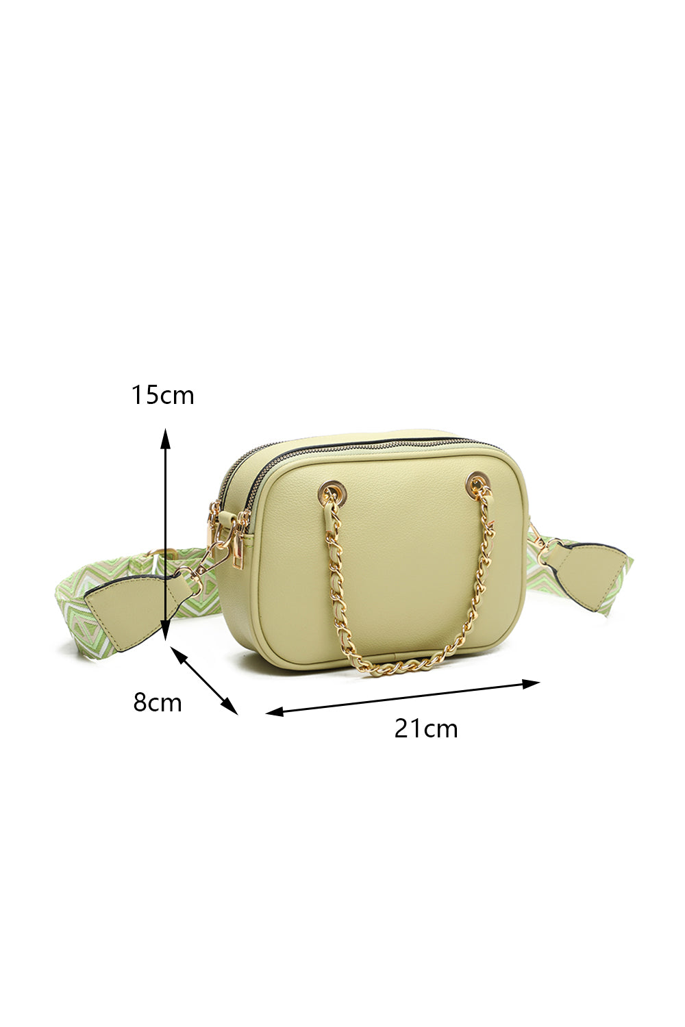 Payne Dual Compartments Chain Handle Crossbody Bag with Canvas Strap