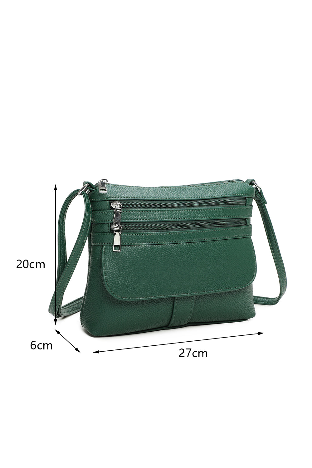 Quadruple Zips PU Messenger Bag