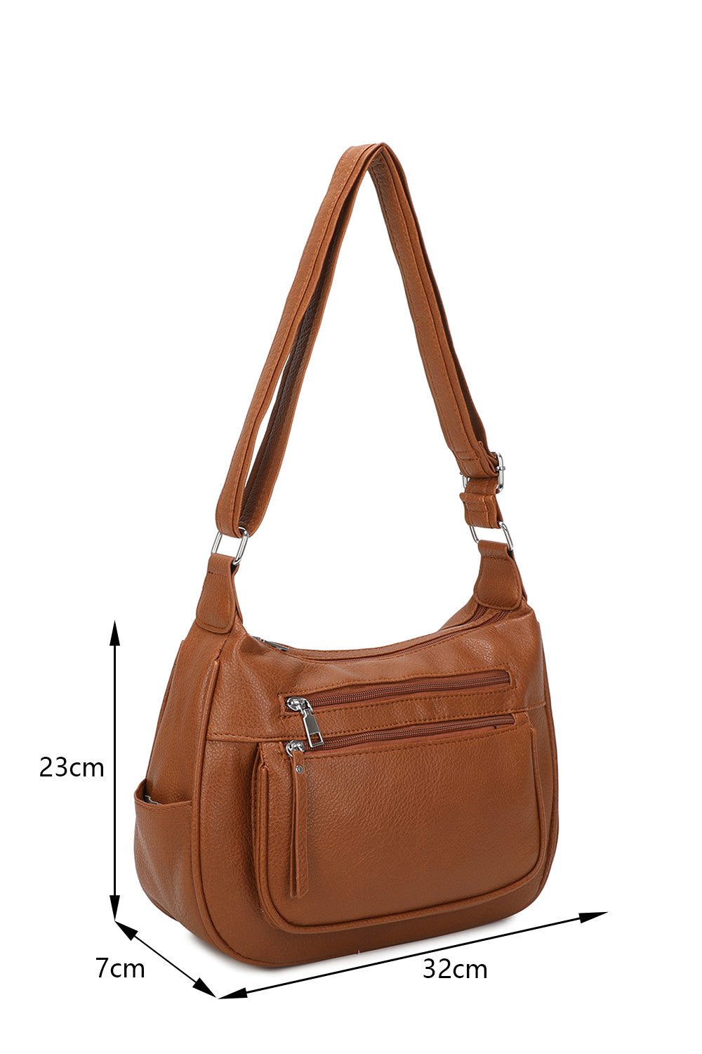 Orrin Strap Adjustable PU Leather Multi Pocket Practical Crossbody Bag - RW25058