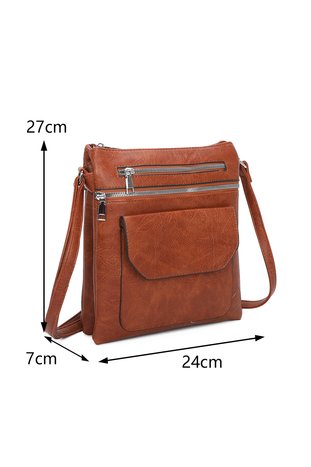 Yon Triple Zipped and One Flapped Pocket Cross Body Bag