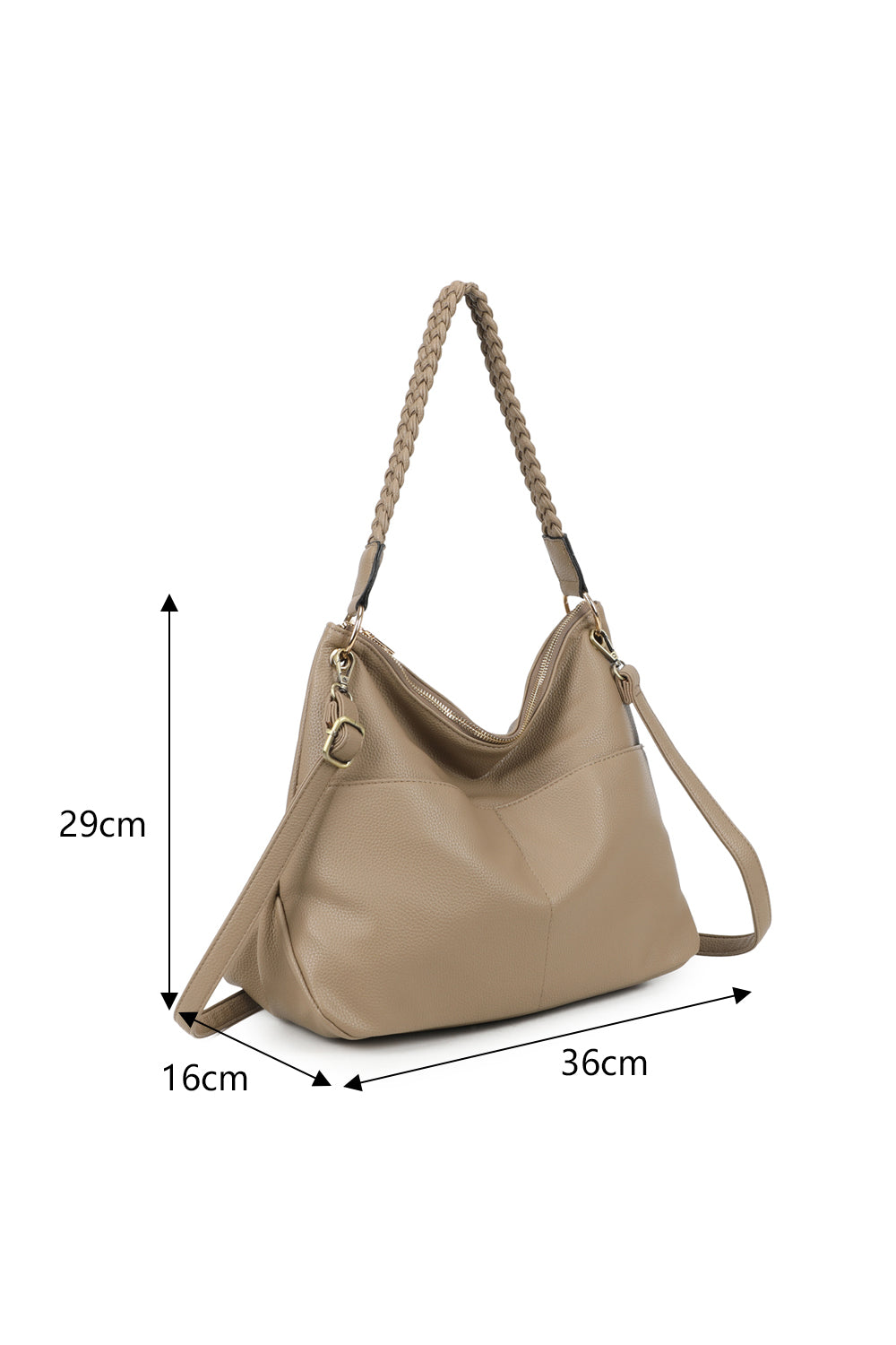 Braided Haven Hobo PU Leather Shoulder Bag - RW241201