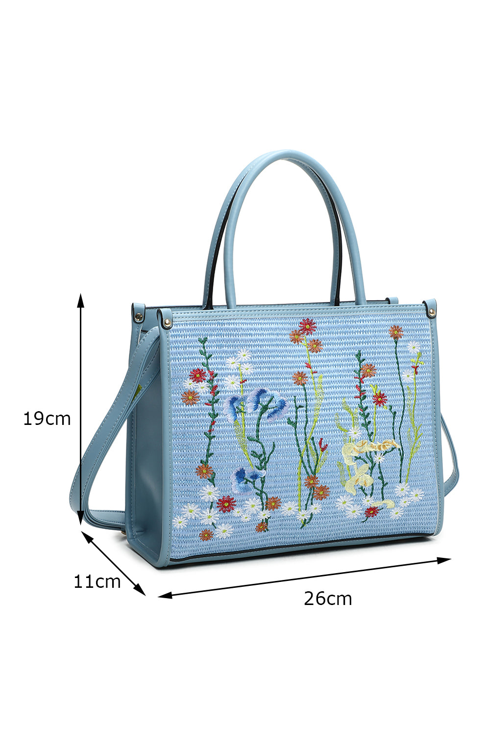 Yura Flower Woven Finish Shoulder Tote Bag