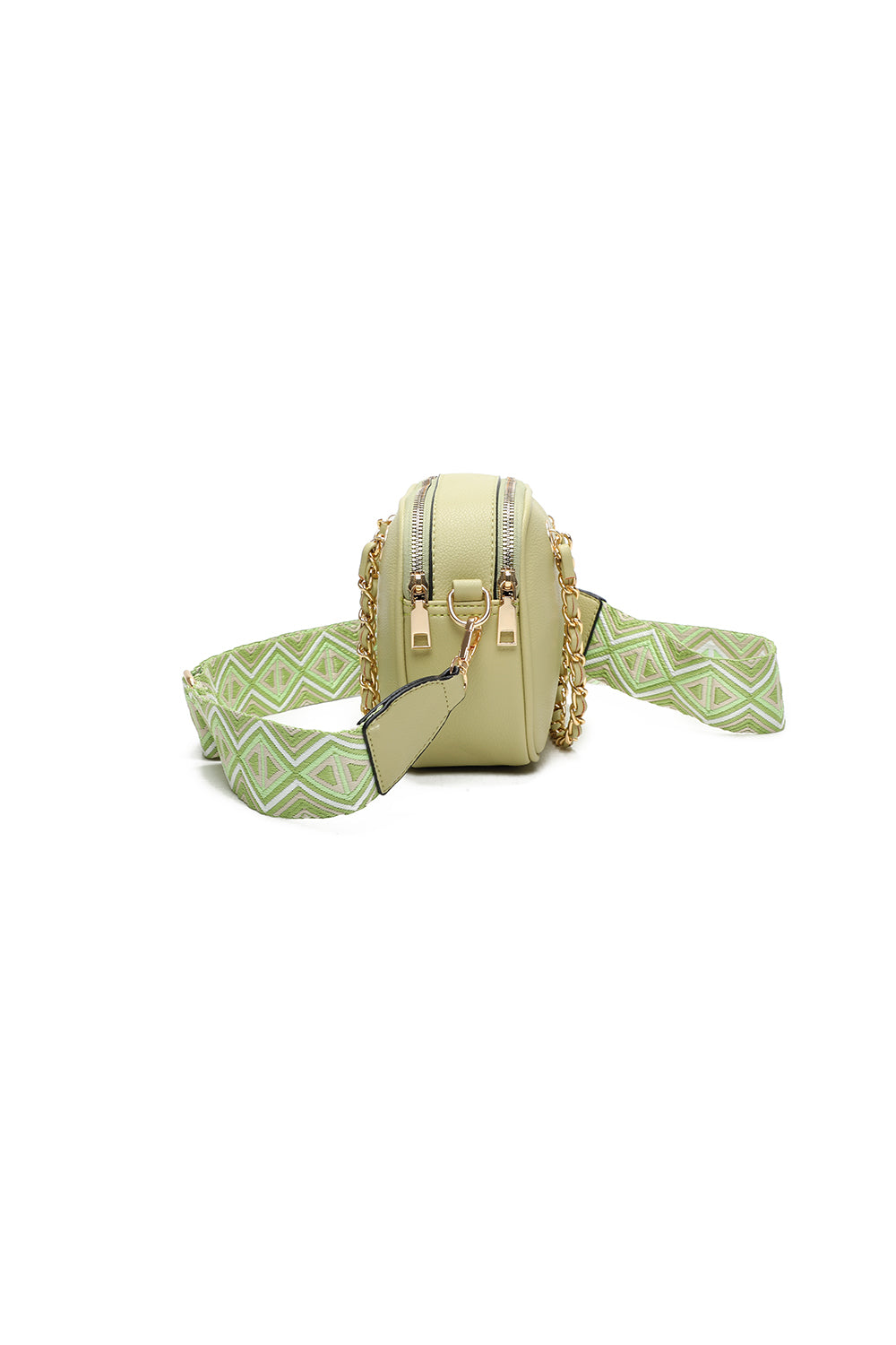 Payne Dual Compartments Chain Handle Crossbody Bag with Canvas Strap