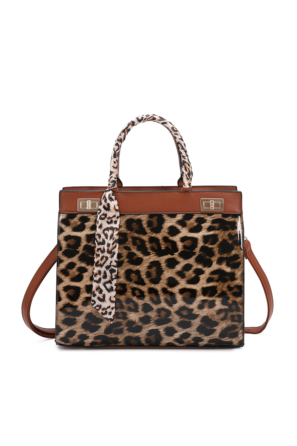 Hyo Leopard Print Ribbon Tote Bag