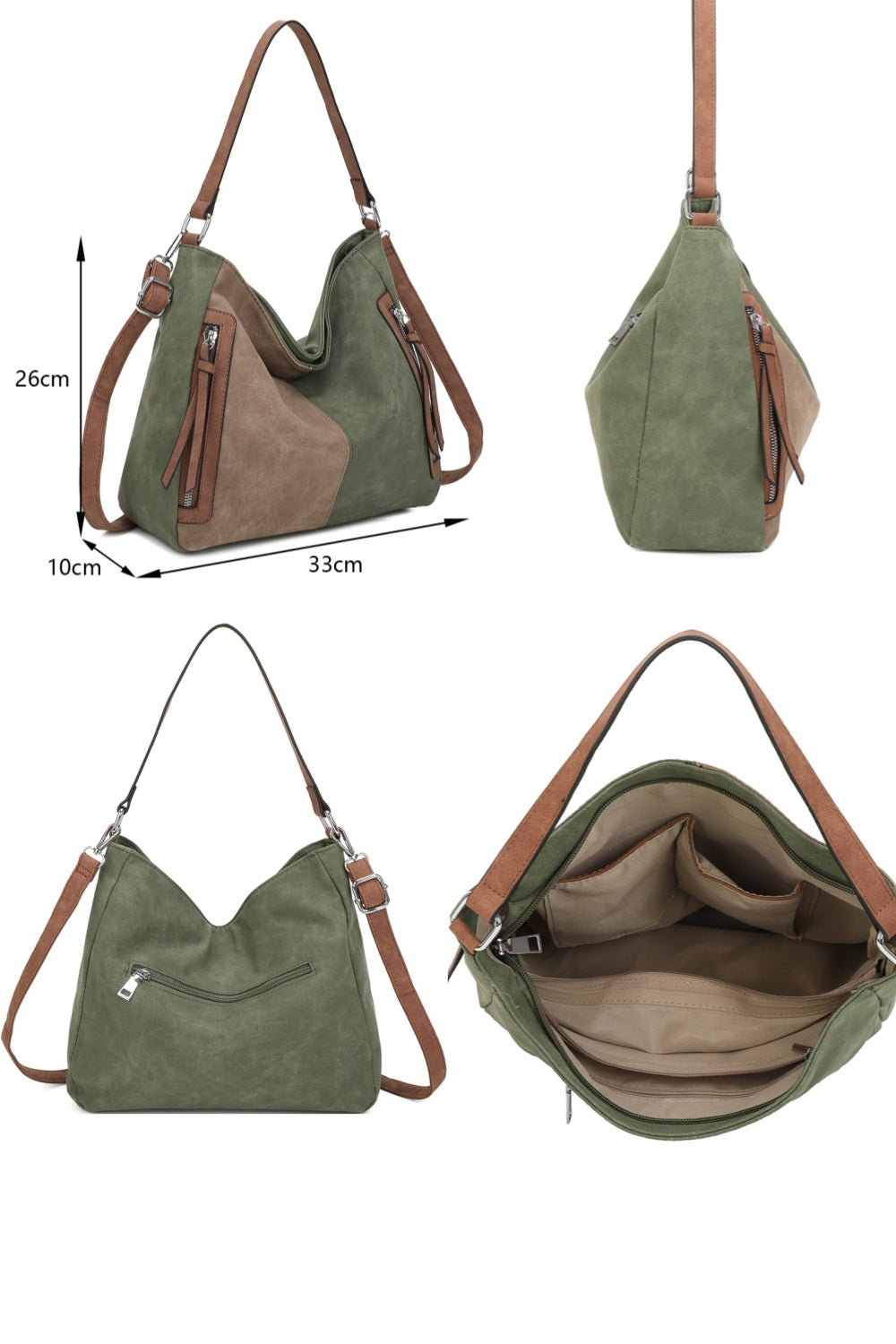 Solstice Suede PU Leather Multi-Color Shoulder Bag - RB250461
