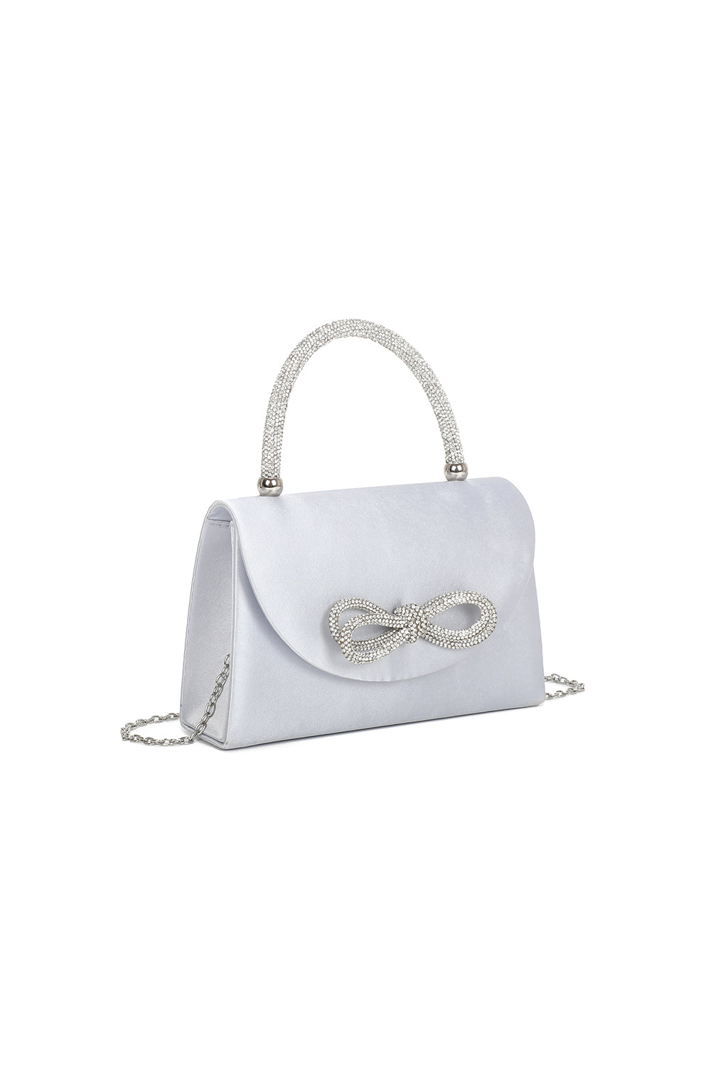 Camila Diamante Ribbon Envelope Style Shoulder Top-Handle Evening Bag - RZ2412