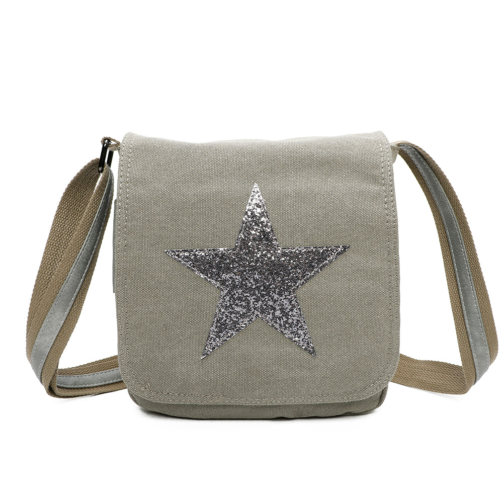 Tassel Flap Star Triple Zip Crossbody Messenger Bag