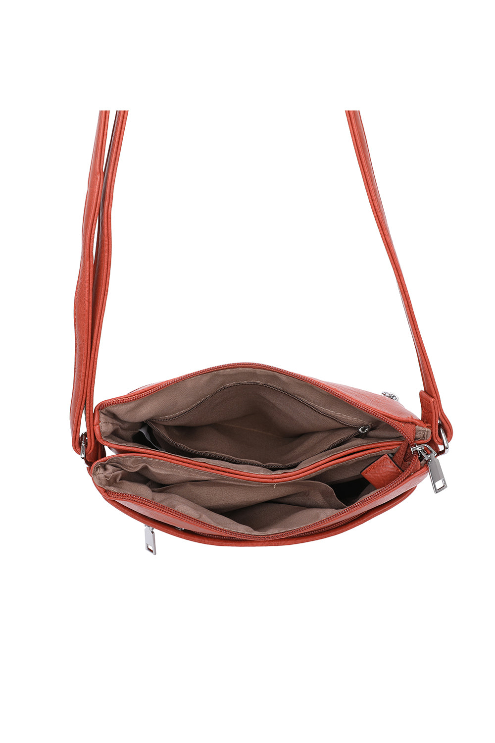 San Triple Zipped Pockets Crossbody Bag