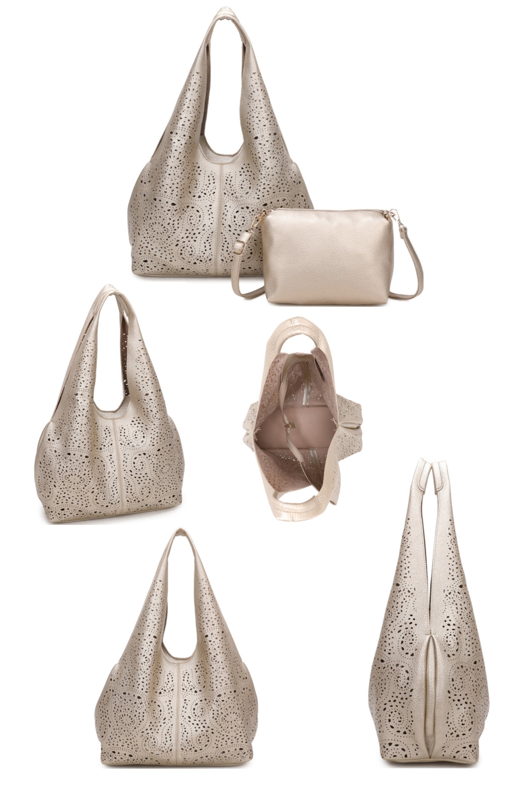 Halcyon Large 2-in-1 PU Leather Laser Cut Shoulder Bag - RJ250971