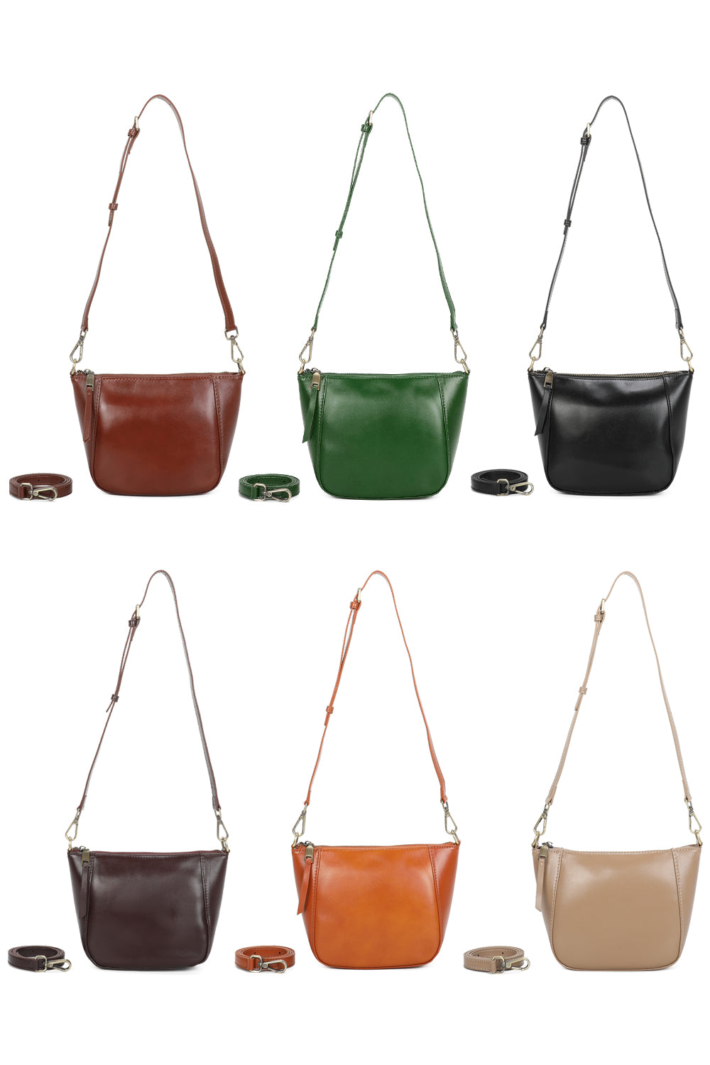 Carrera Minimalist Leather Crossbody Shoulder Bag