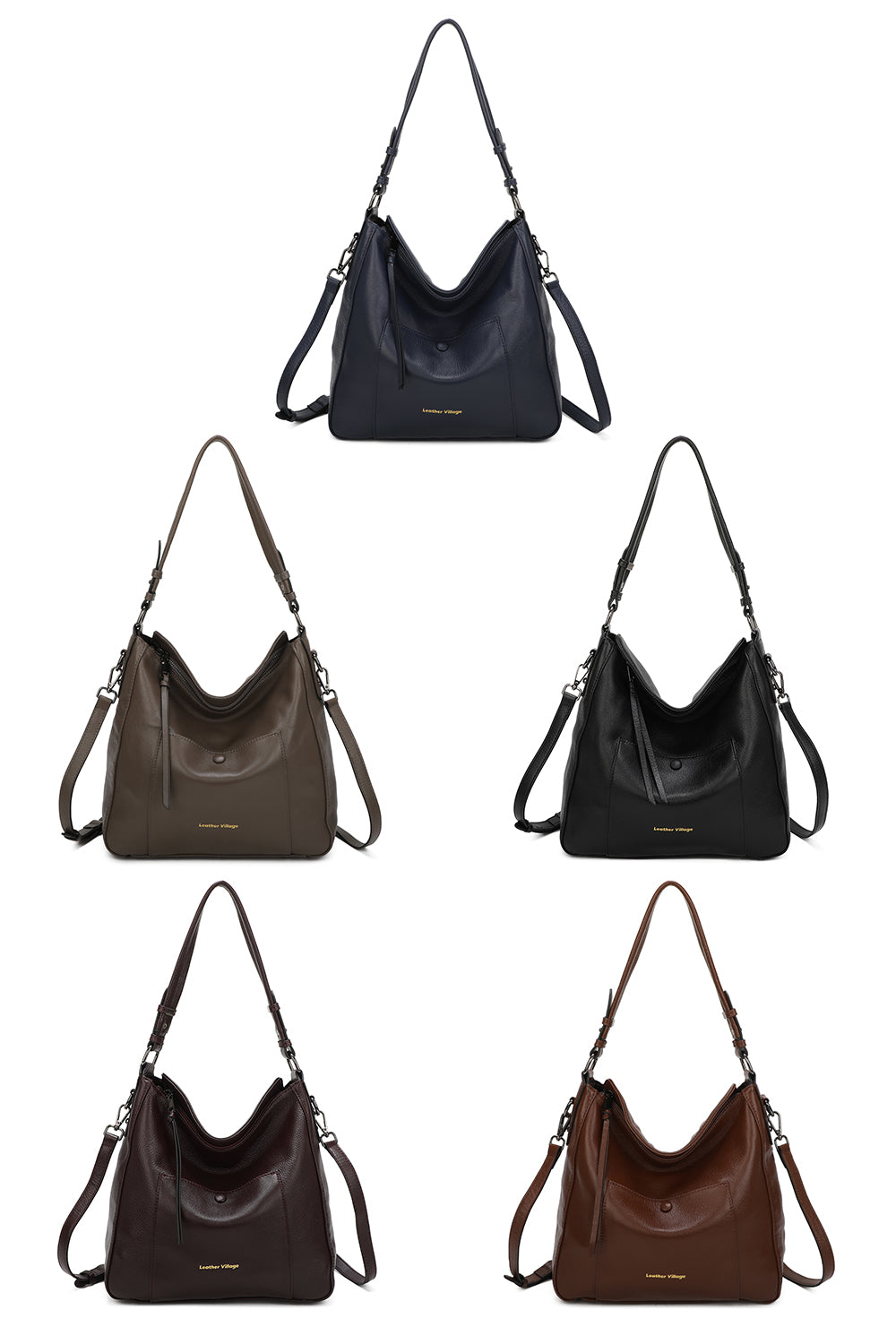 Marwyn Real Leather Hobo Shoulder Bag - VL2501