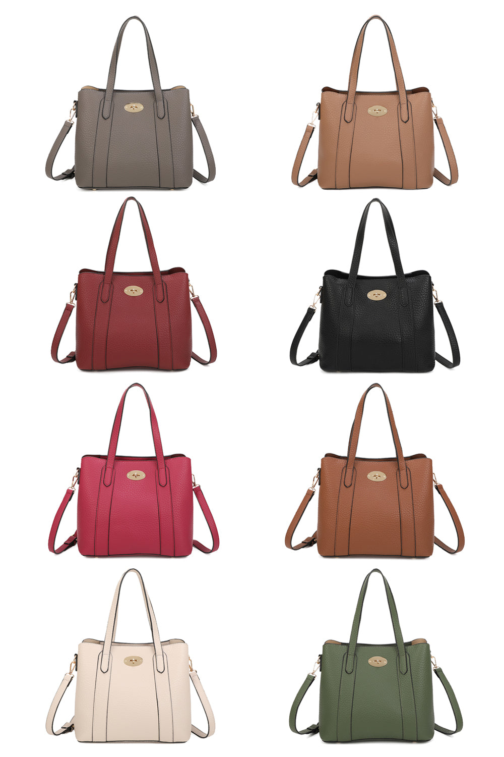 Evoline PU Leather Top Handle HandBag With Extra Removable Strap - RB250469