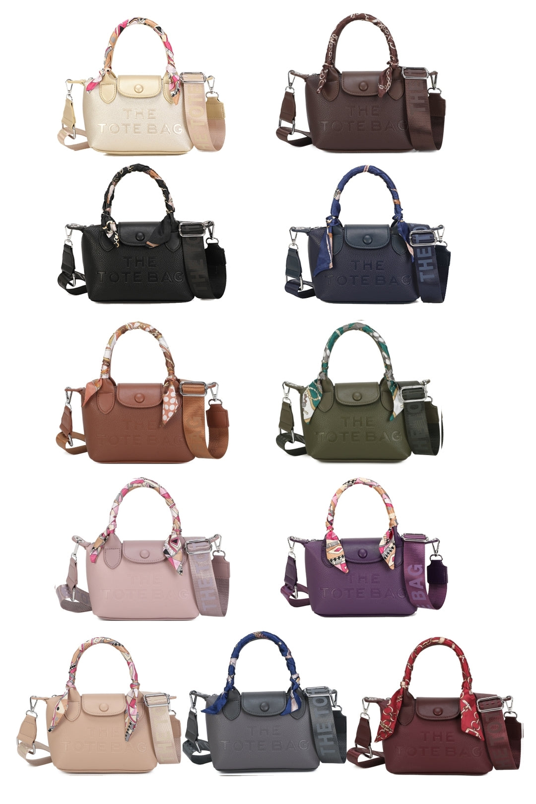 Bronte PU Leather Scarfed Mini Top Handle Tote Bag - RJ260541