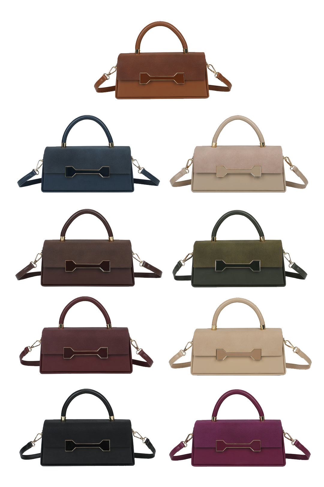 Delphine PU Leathe Top Handle Crossbody Bag - RY260537