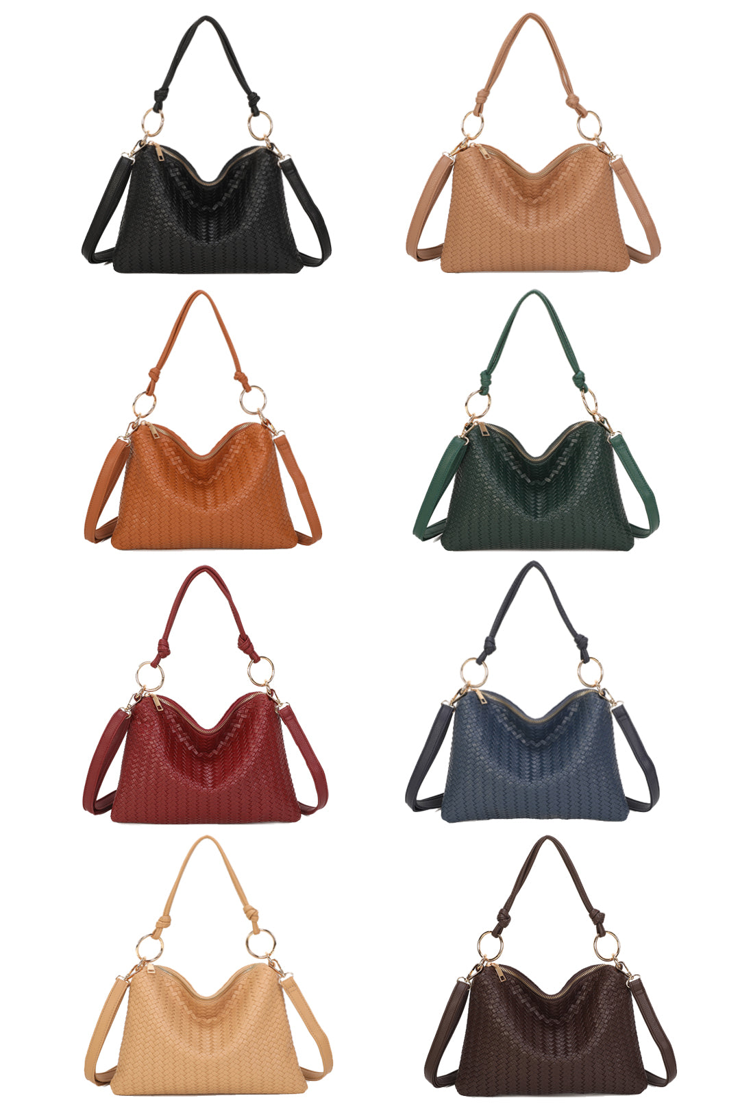 Paloma PU Woven Pleated Shoulder Crossbody Bag - RB260512