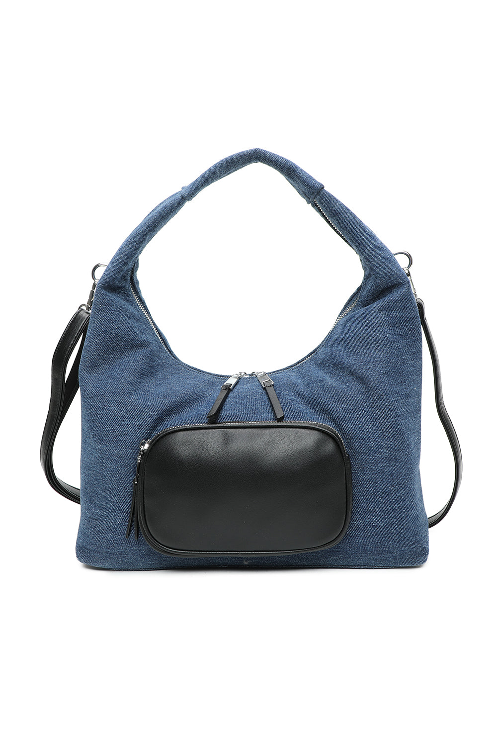 Dual-Colour Denim Shoulder Bag