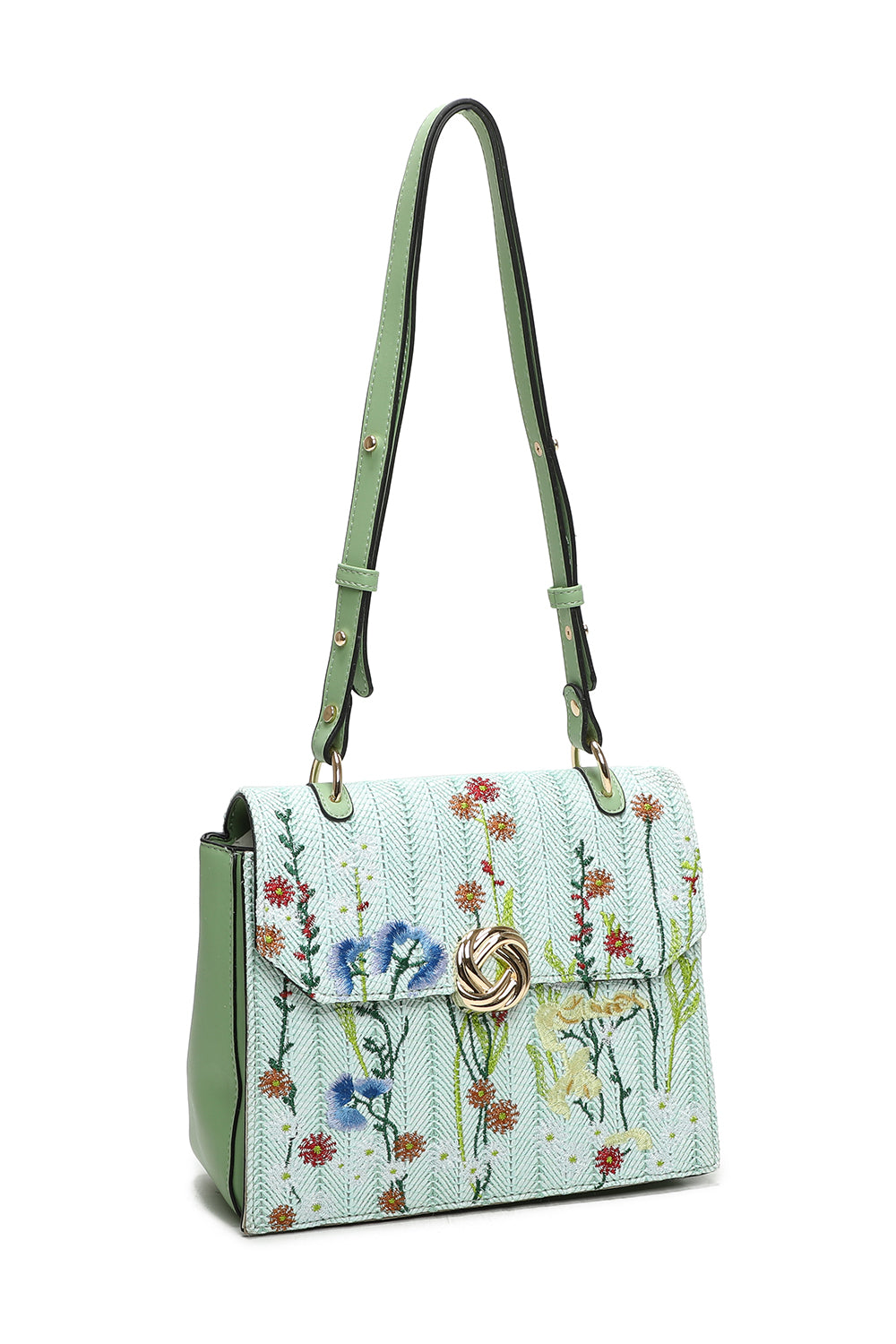 Suya Flower Woven Finish Shoulder Bag