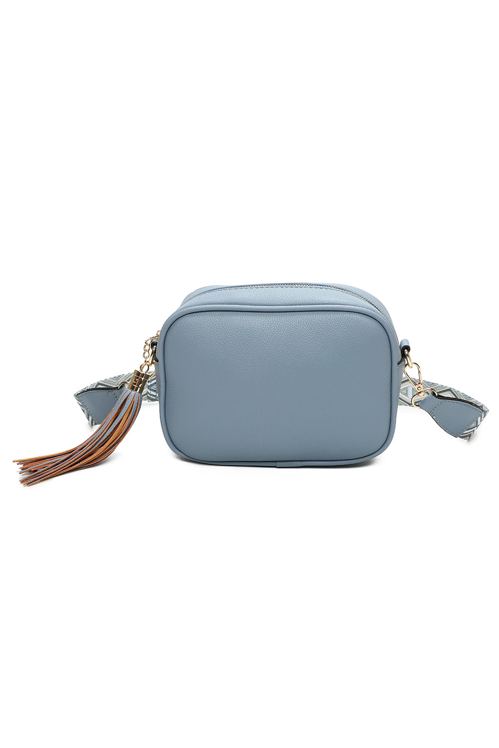 Moka Tassol Zip Crossbody Bag with Canvas Strap