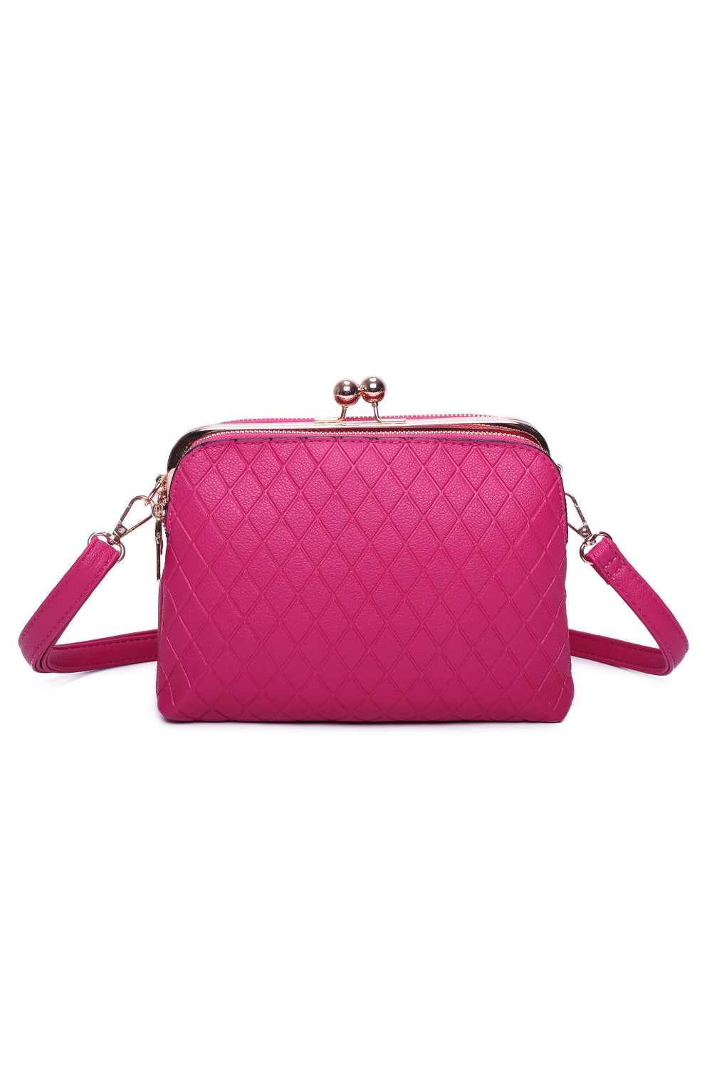 PU Diamond Patterned Shoulder Bag